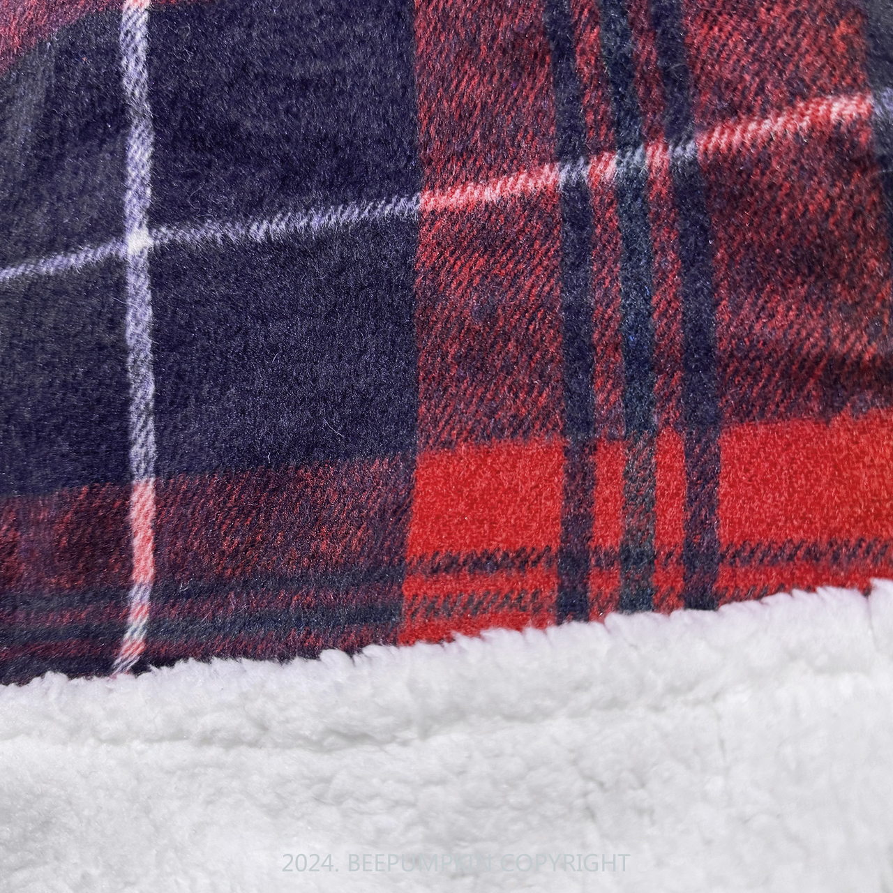 Personalized Three-color plaid Santa Hat Beepumpkin