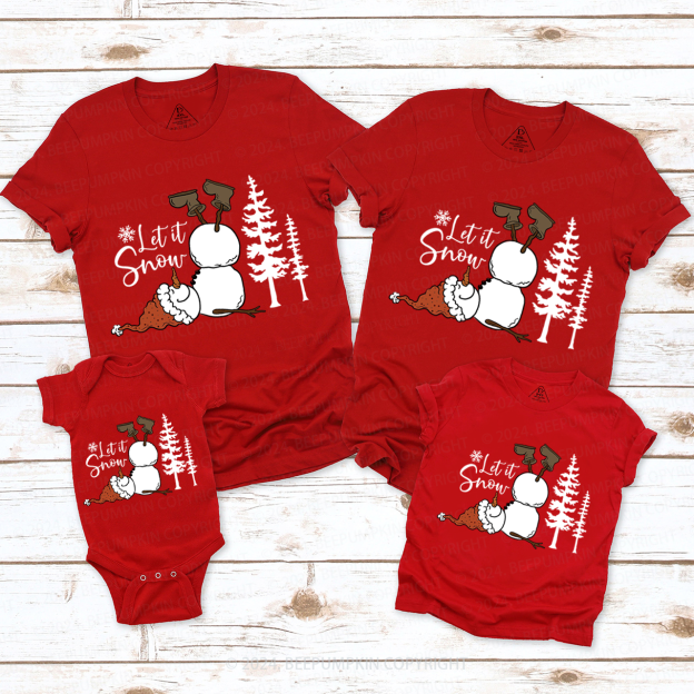 Let It Snow Christmas Matching T-Shirts Beepumpkin