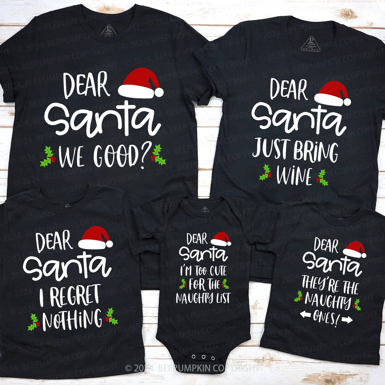 Personalized Dear Santa Matching Family T-Shirts For Christmas Party
