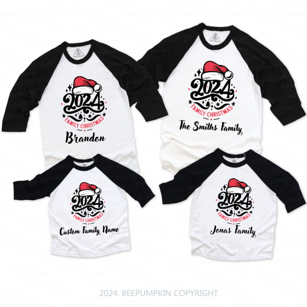 Personalized Family Christmas Family Matching Raglan Sleeves T-Shirts Beepumpkin 
