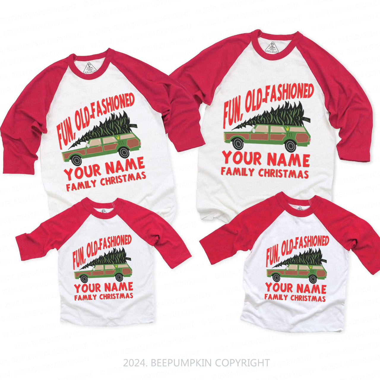 Personalized Fun Old Fashioned  Family Matching Raglan Sleeves T-Shirts  Beepumpkin