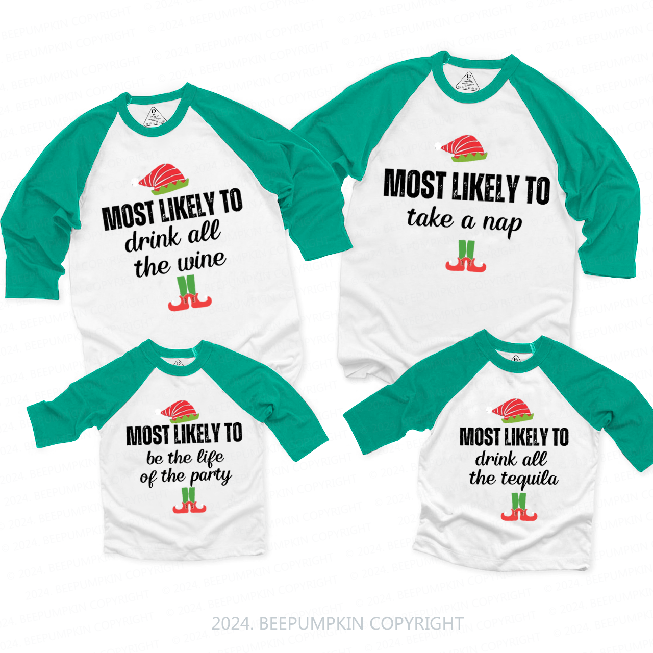  Most Likely To Christmas Family Matching Raglan Sleeves T-Shirts Beepumpkin 