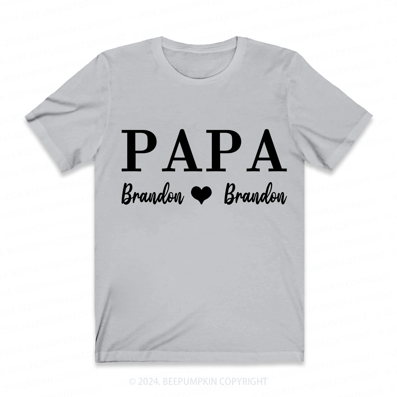 Personalized PAPA T-shirt With Names