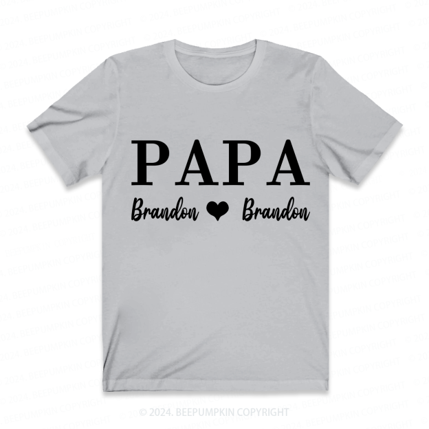 Personalized PAPA T-shirt With Names
