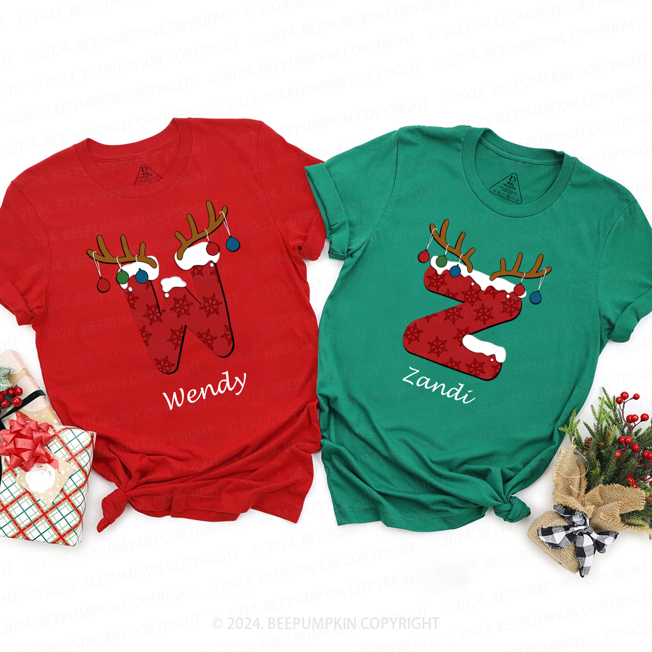 Monogrammed Family Christmas Gift Shirts