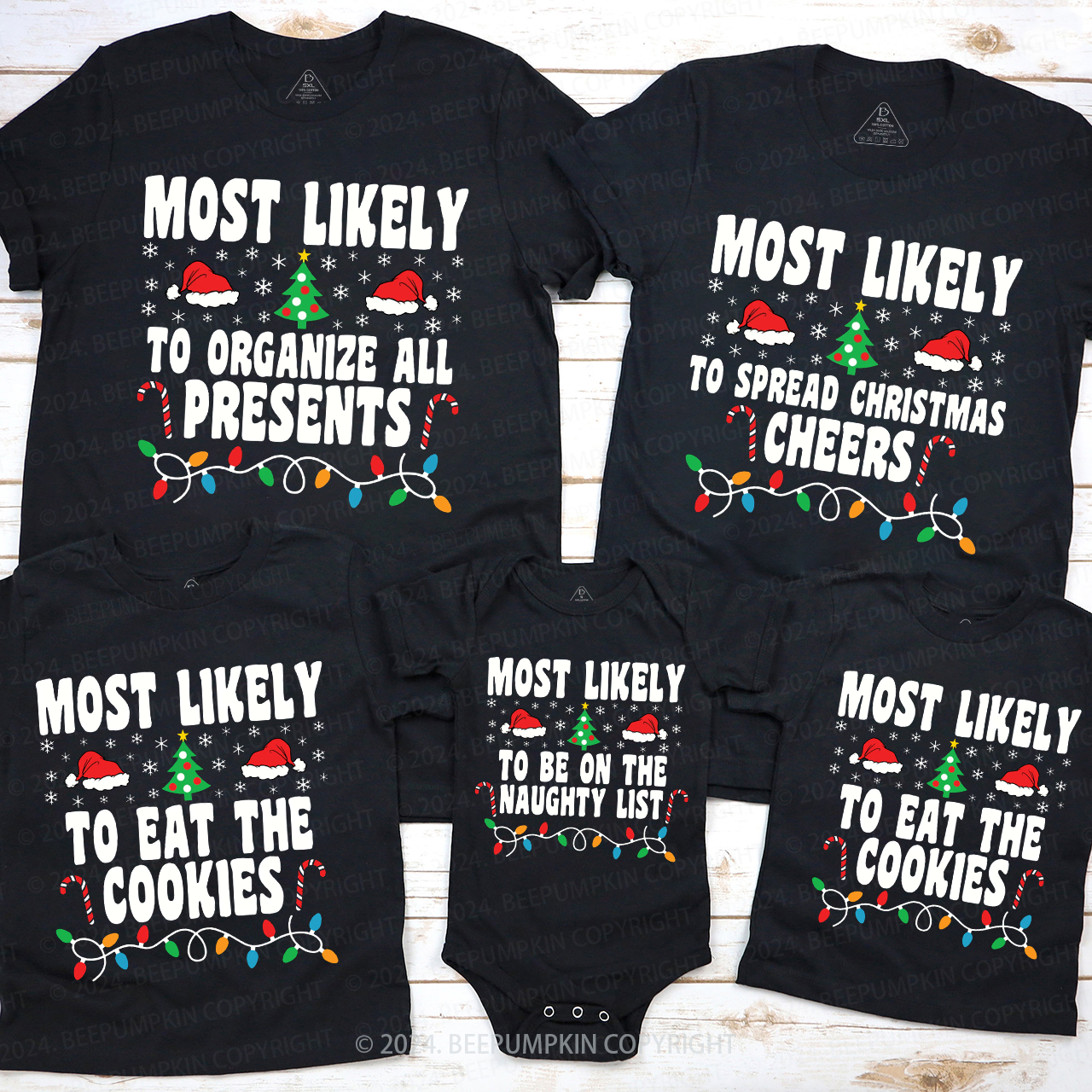 Most Likely To Light Tree Family Matching T-Shirts Beepumpkin