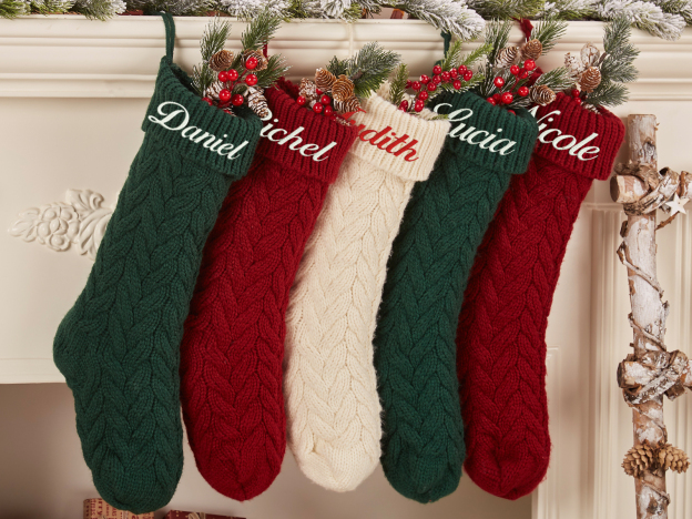 Personalized 4 Colors Knit Christmas Family Stocking