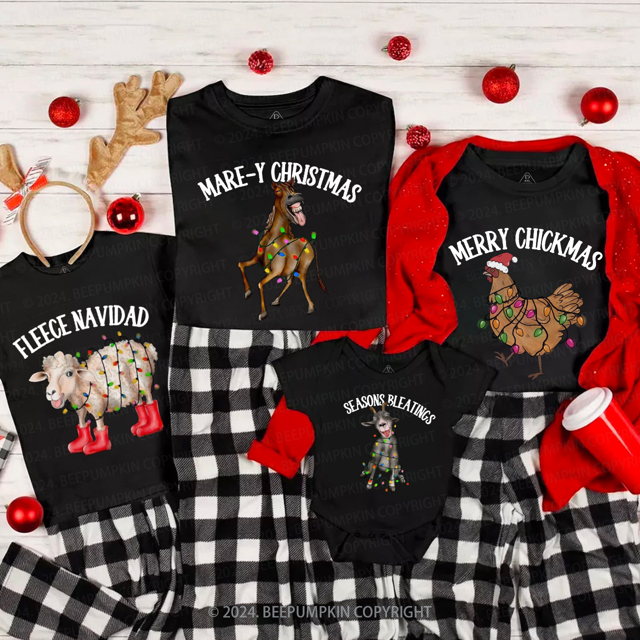 Farm Animals Group Family Matching T-Shirts Beepumpkin