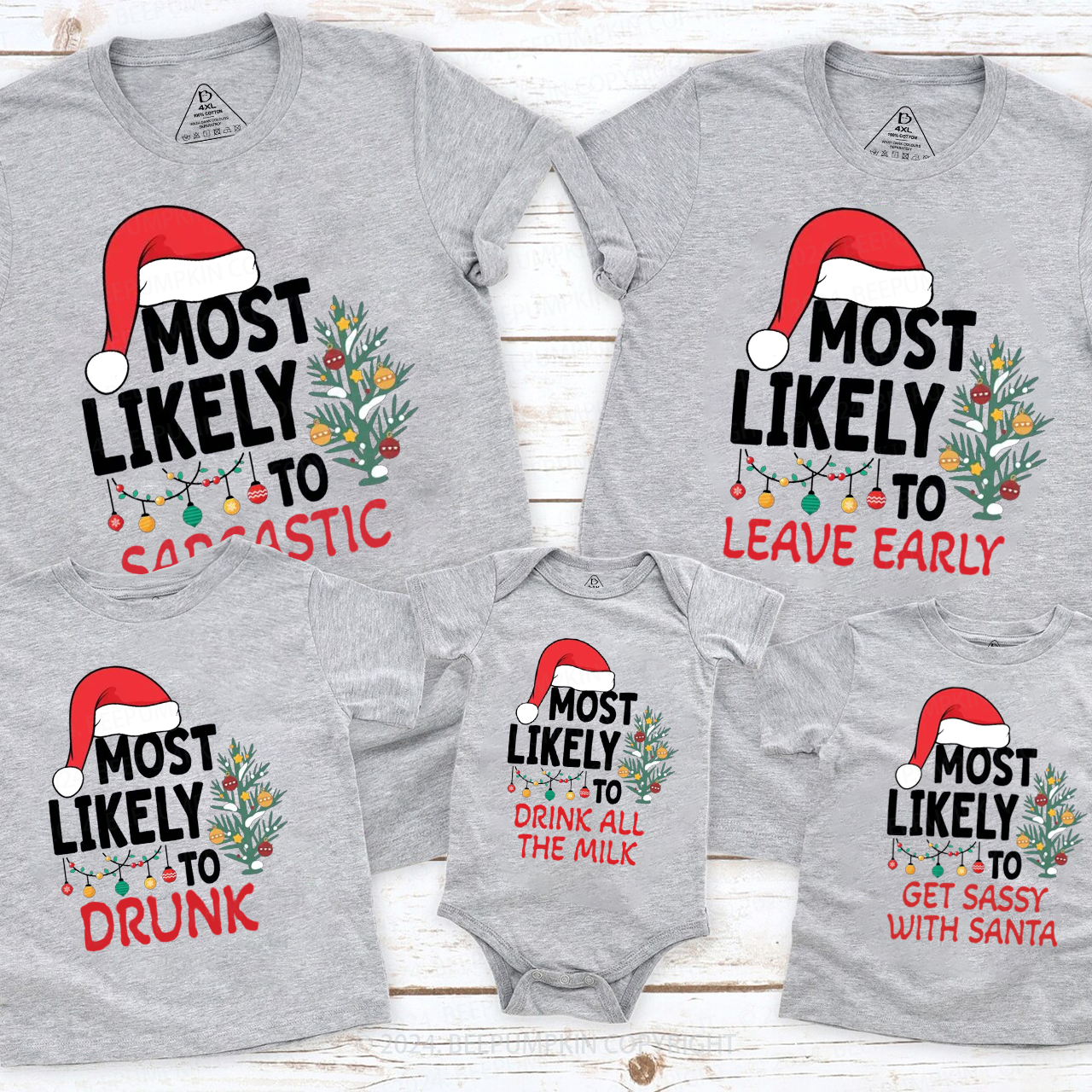 30 Most Likely To Christmas Family Matching T-Shirts Beepumpkin