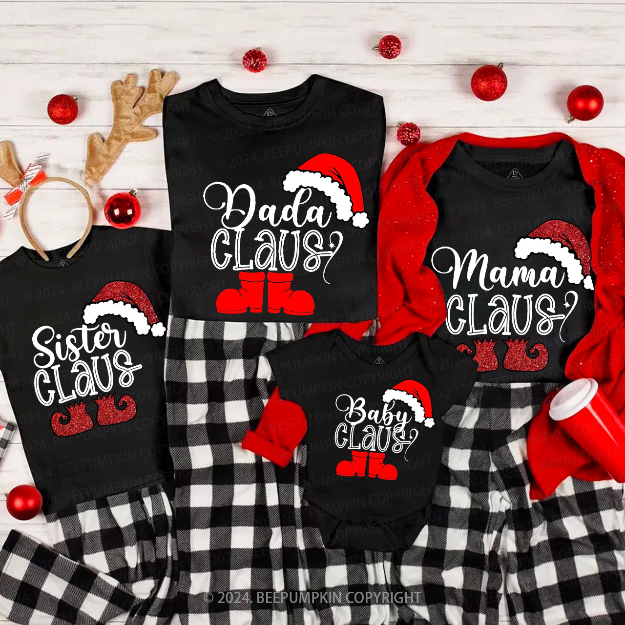  Christmas Santa Claus Family Matching T-Shirts Beepumpkin
