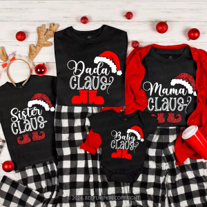 Image of Personalized Christmas Santa Claus Family Matching T-Shirts Beepumpkin