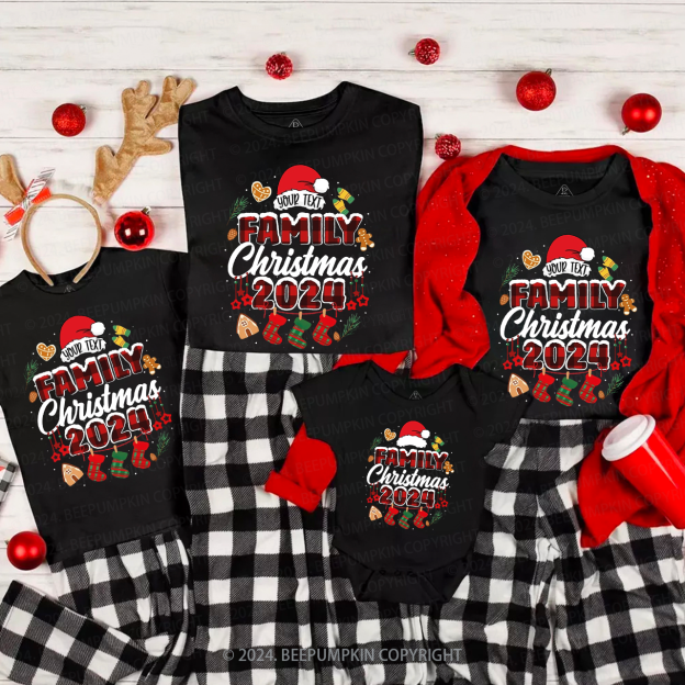 Personalized Gingerbread Snowflakes Family Matching T-Shirts Beepumpkin
