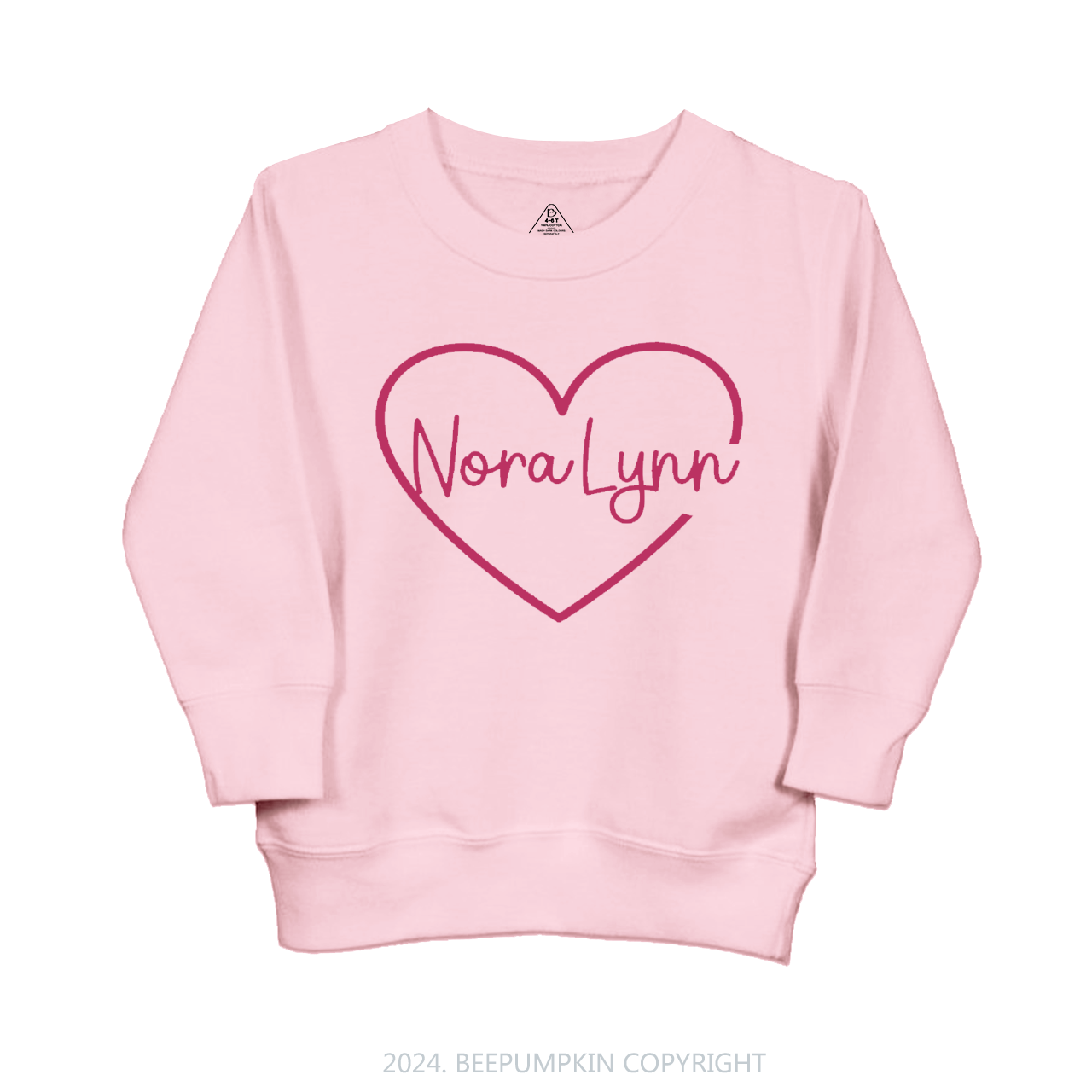 Personalized Valentine Name Kids Sweatshirt Beepumpkin