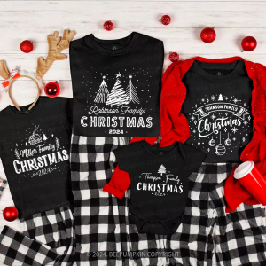 Image of Personalized Various Christmas Tree Family Matching T-Shirts Beepumpkin