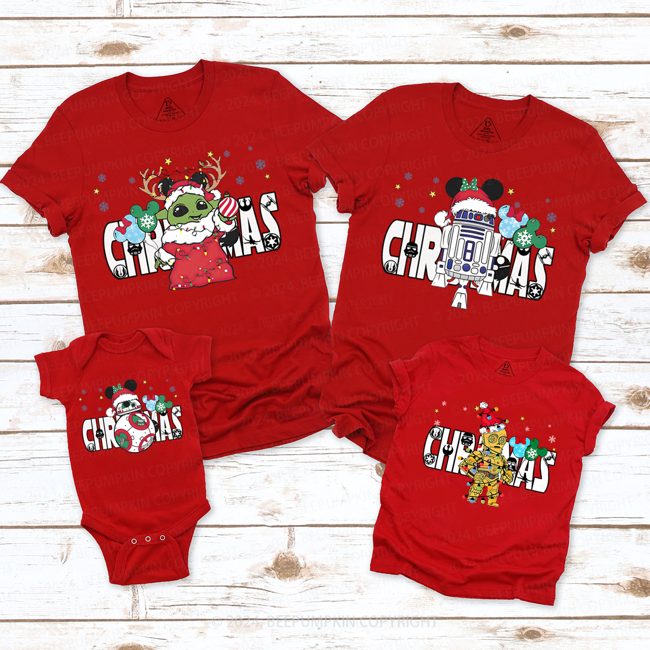 Personalized Fighting Character Snowflake Christmas Matching T-Shirts Beepumpkin