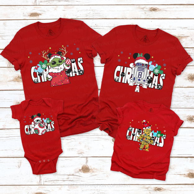 Personalized Fighting Character Snowflake Christmas Matching T-Shirts Beepumpkin