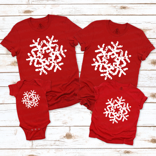 Snowflake Christmas Family Matching T-Shirts Beepumpkin