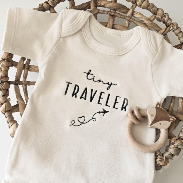 Embroidered Tiny Traveler Pilot Bodysuit For Baby