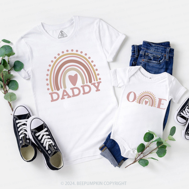 Onederful Modern Rainbow Family Matching Shirts