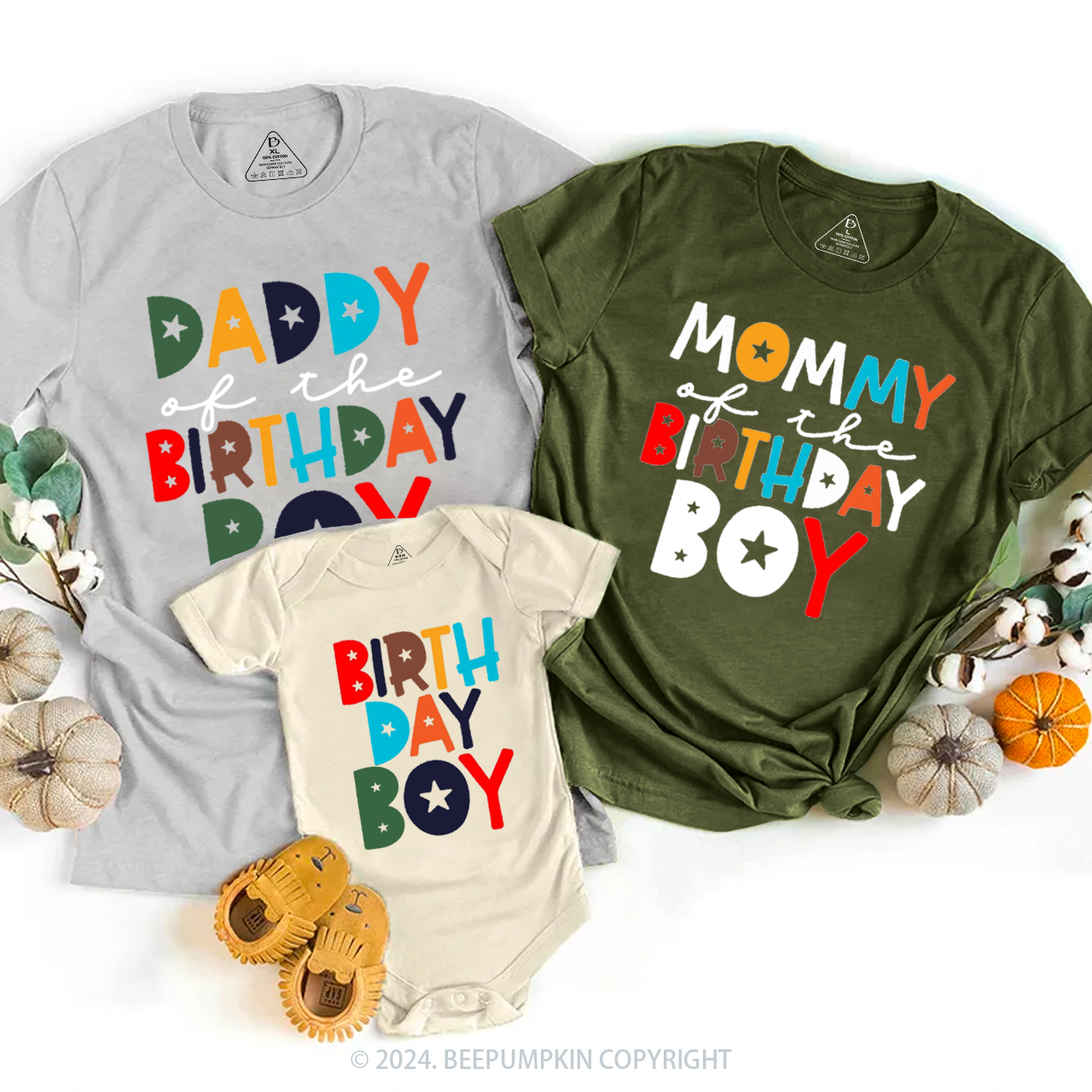 Colorful Family Matching Tees For Happy Birthday