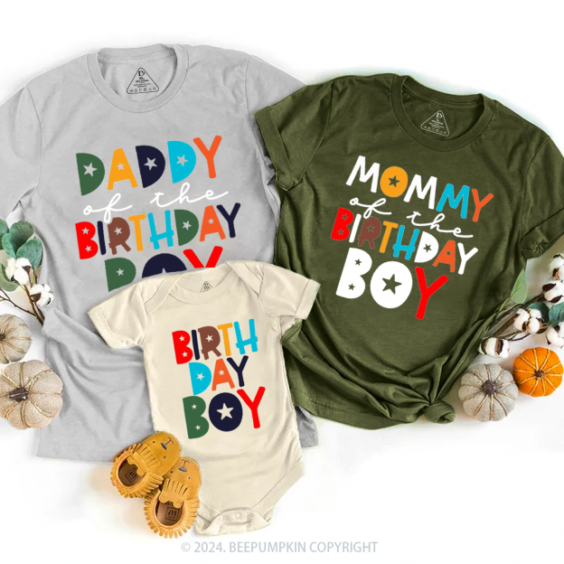 Colorful Family Matching Tees For Happy Birthday