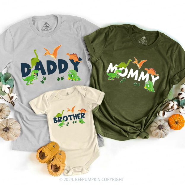 Custom Dinosaur Name Family Trex Matching T-Shirts
