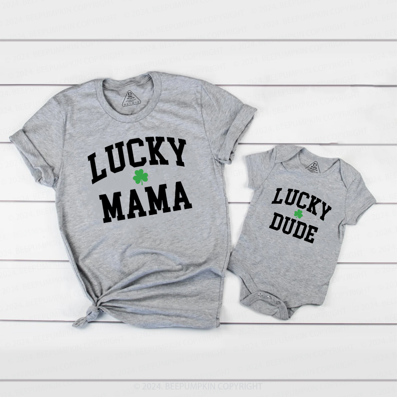 Lucky Mama and Me St Patricks Day Family Matching T-Shirts Beepumpkin