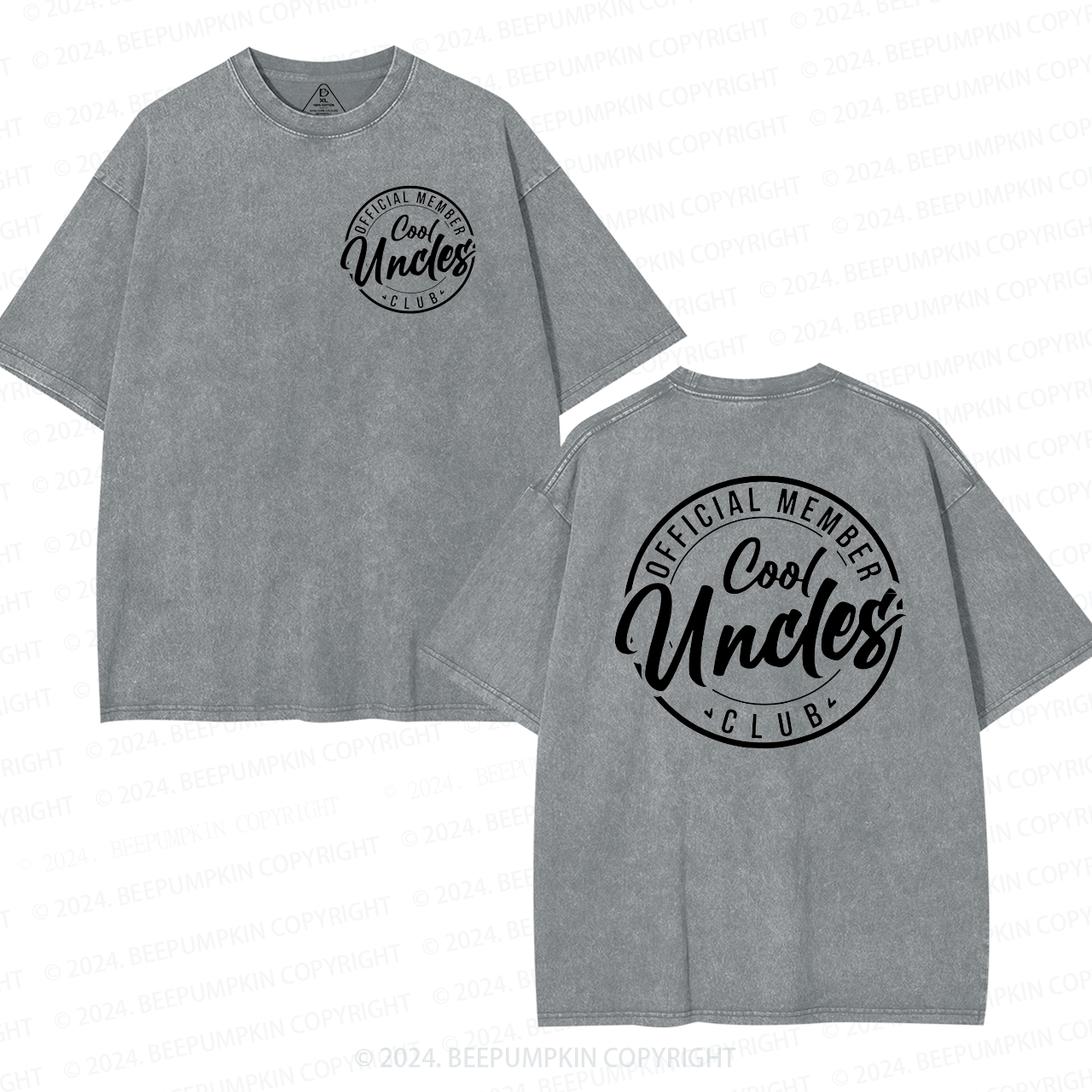 Personalized Retro Cool Uncle NameWashed T-Shirts 