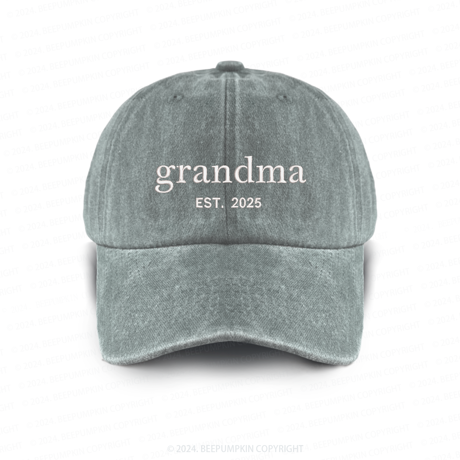 Personalized Adult Washed Embroidered Baseball Cap With Date