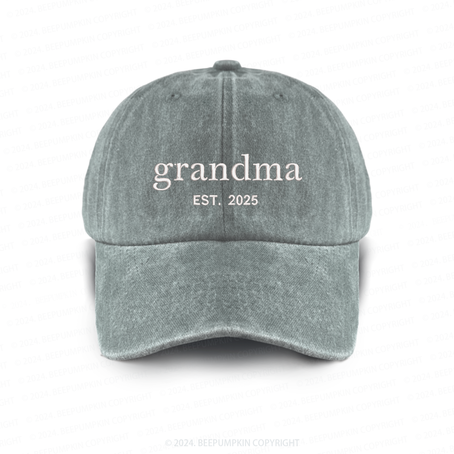 Personalized Adult Washed Embroidered Baseball Cap With Date