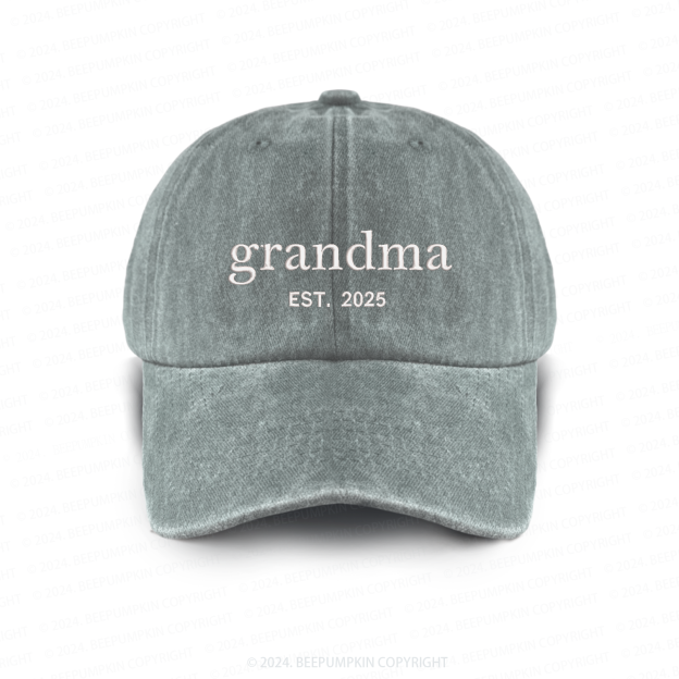 Personalized Adult Washed Embroidered Baseball Cap With Date