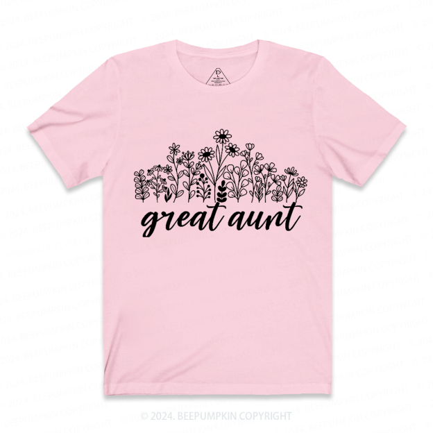 Great Aunt Flowers Aunt T-Shirts 