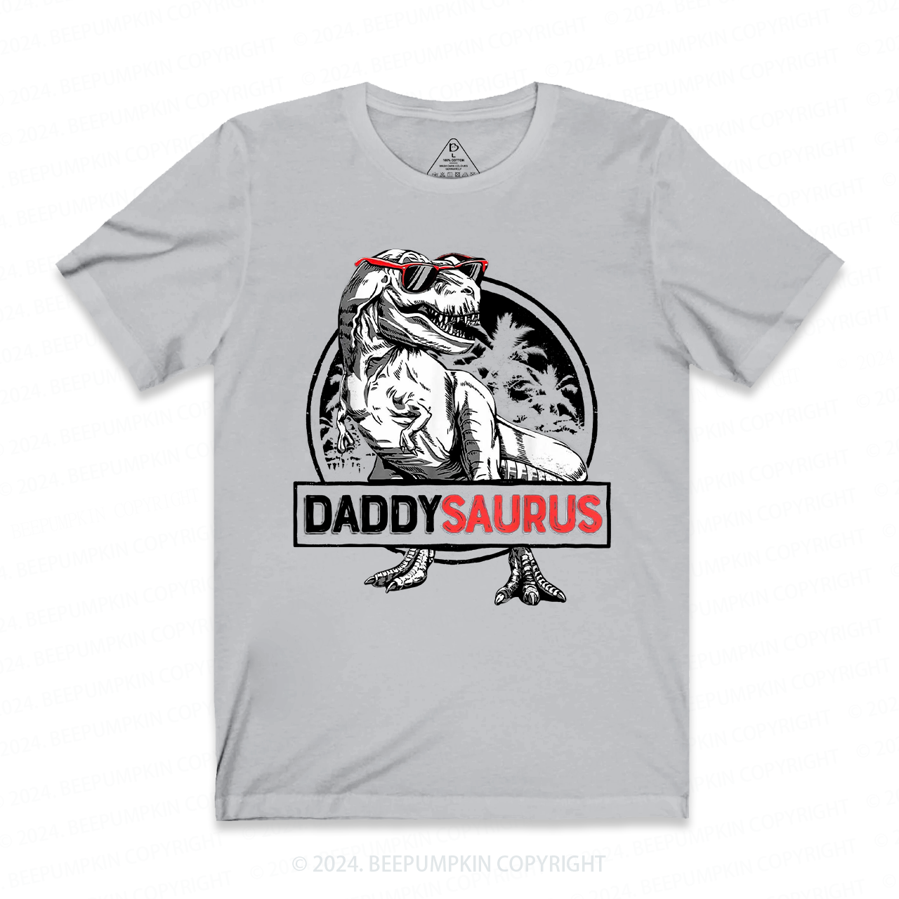 Daddy Saurus T-Rex With Glasses Dad T-shirt