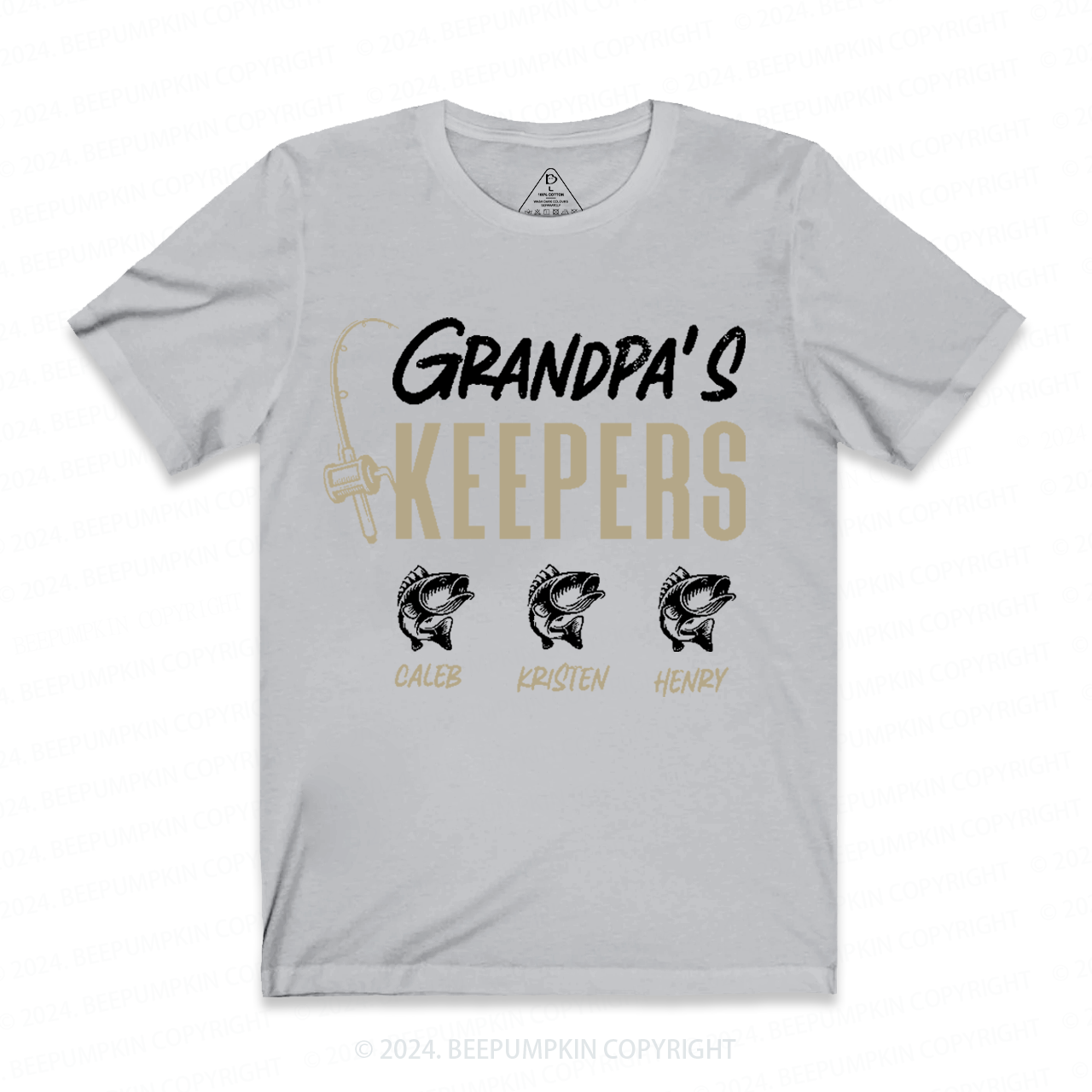 Personalized Grandpa Fishing With Kids Names T-shirt