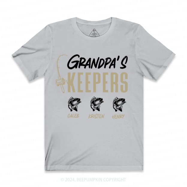 Personalized Grandpa Fishing With Kids Names T-shirt