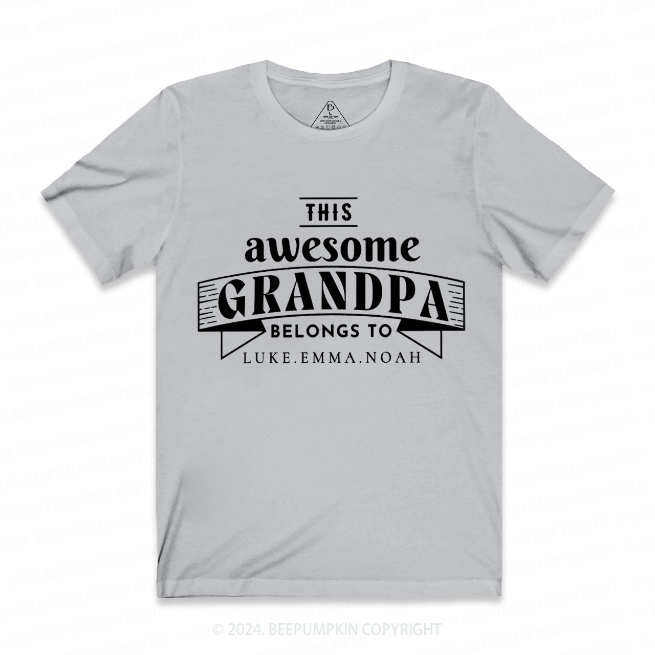 Personalized This Awesome Grandpa Belongs To XXX T-shirt