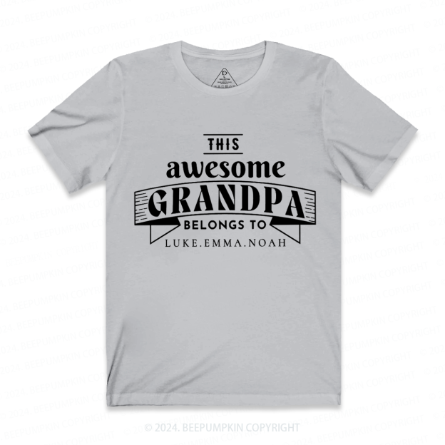 Personalized This Awesome Grandpa Belongs To XXX T-shirt