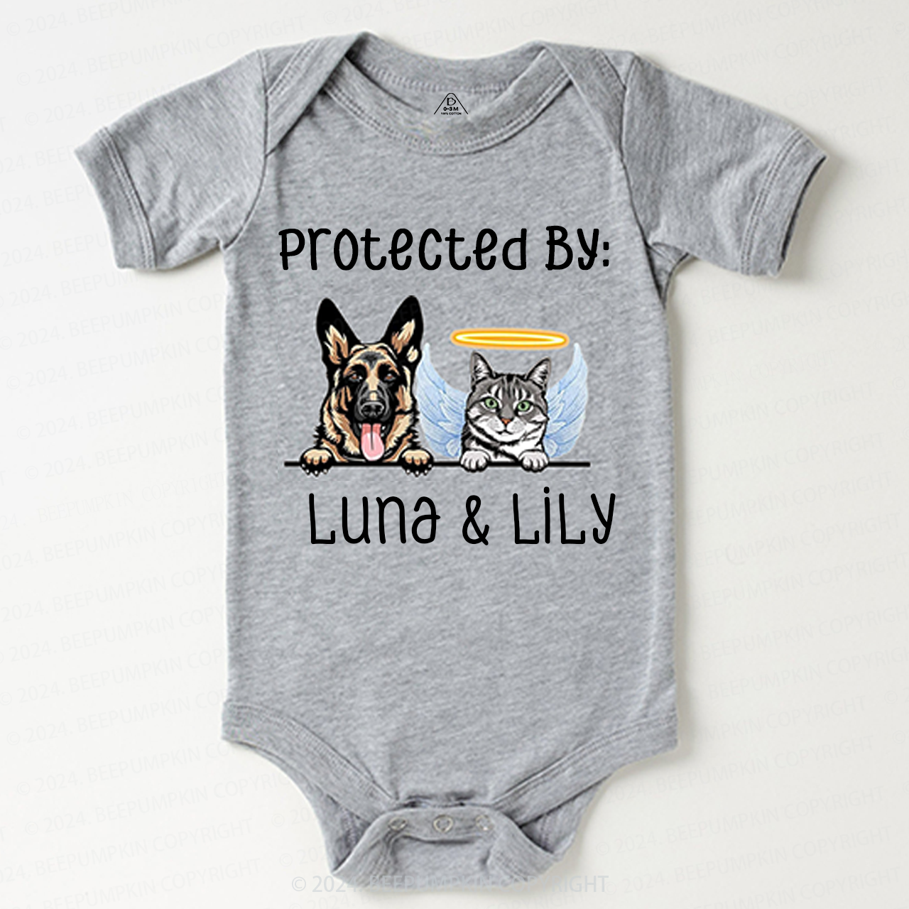 Protected By Dog And Cat Bodysuit Beepumpkin