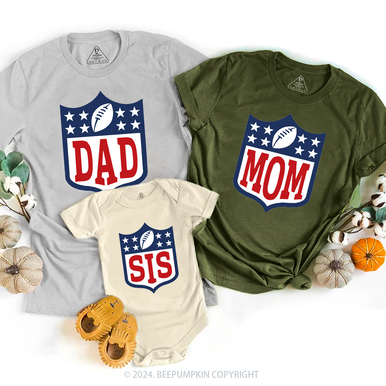 First Birthday Football Family Matching Tees Beepumpkin