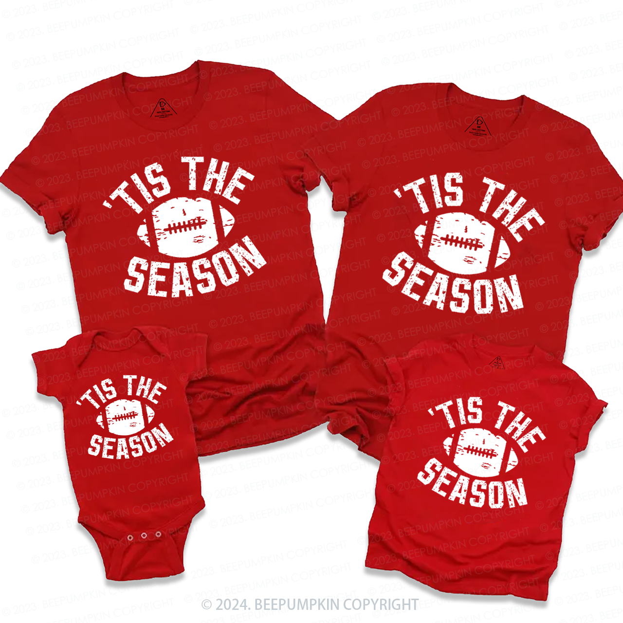 Tis The Season Football  Family Matching Tees Beepumpkin