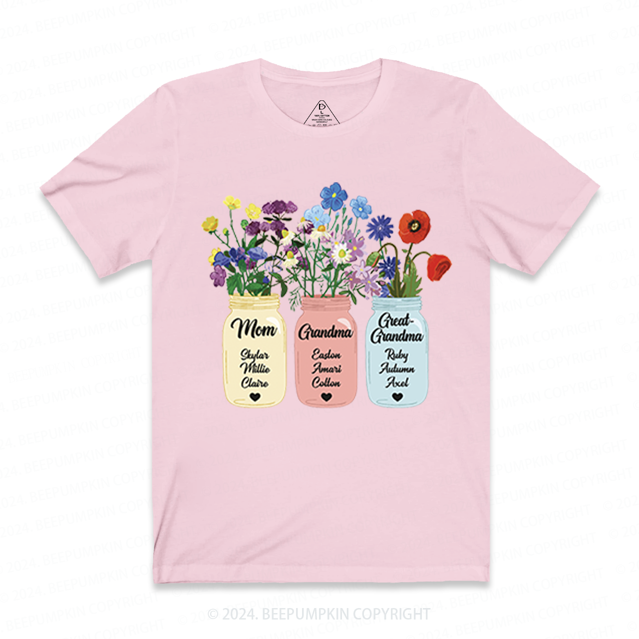 Personalized Grandma Flower T-Shirts
