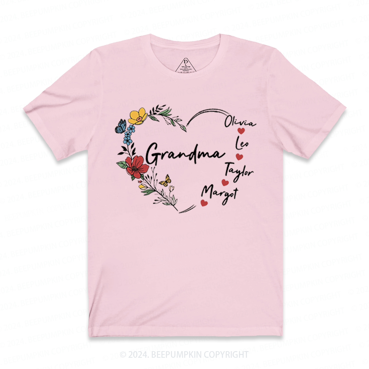 Personalized Nana With Grandkids Name T-Shirts
