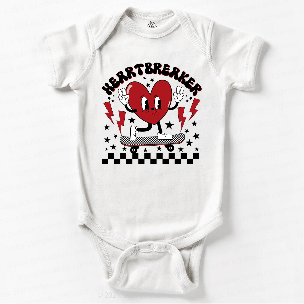 HeartBreaker Skateboard Valentine's Day Bodysuit For Baby