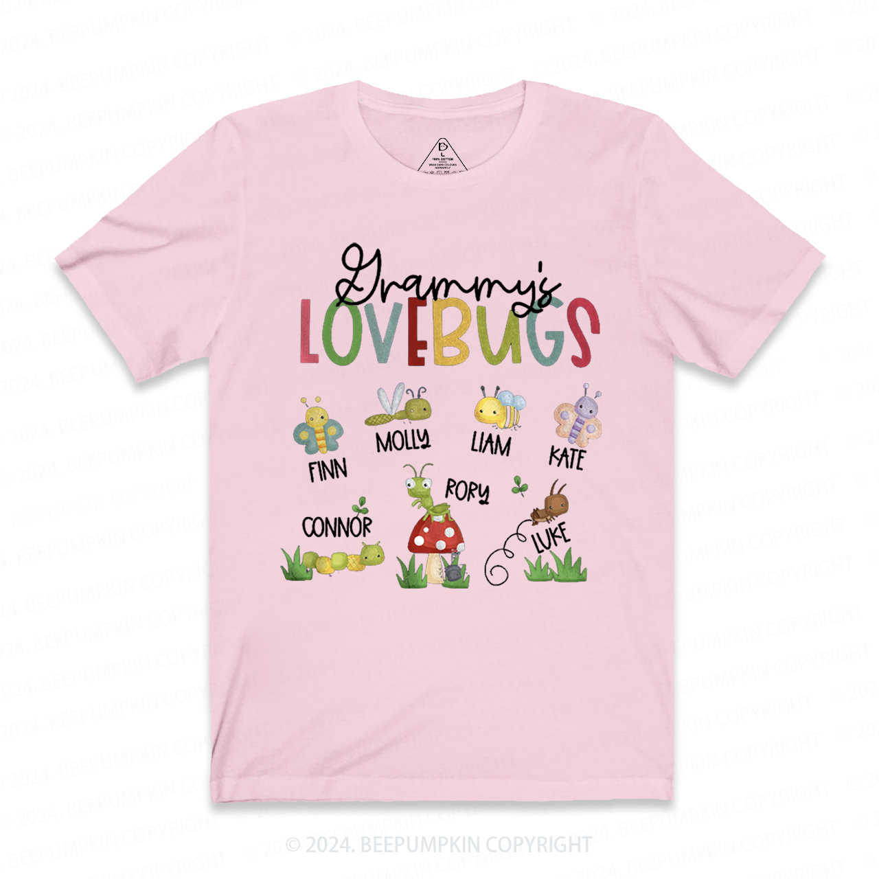 Personalized Grammy's Lovebugs Name T-Shirts