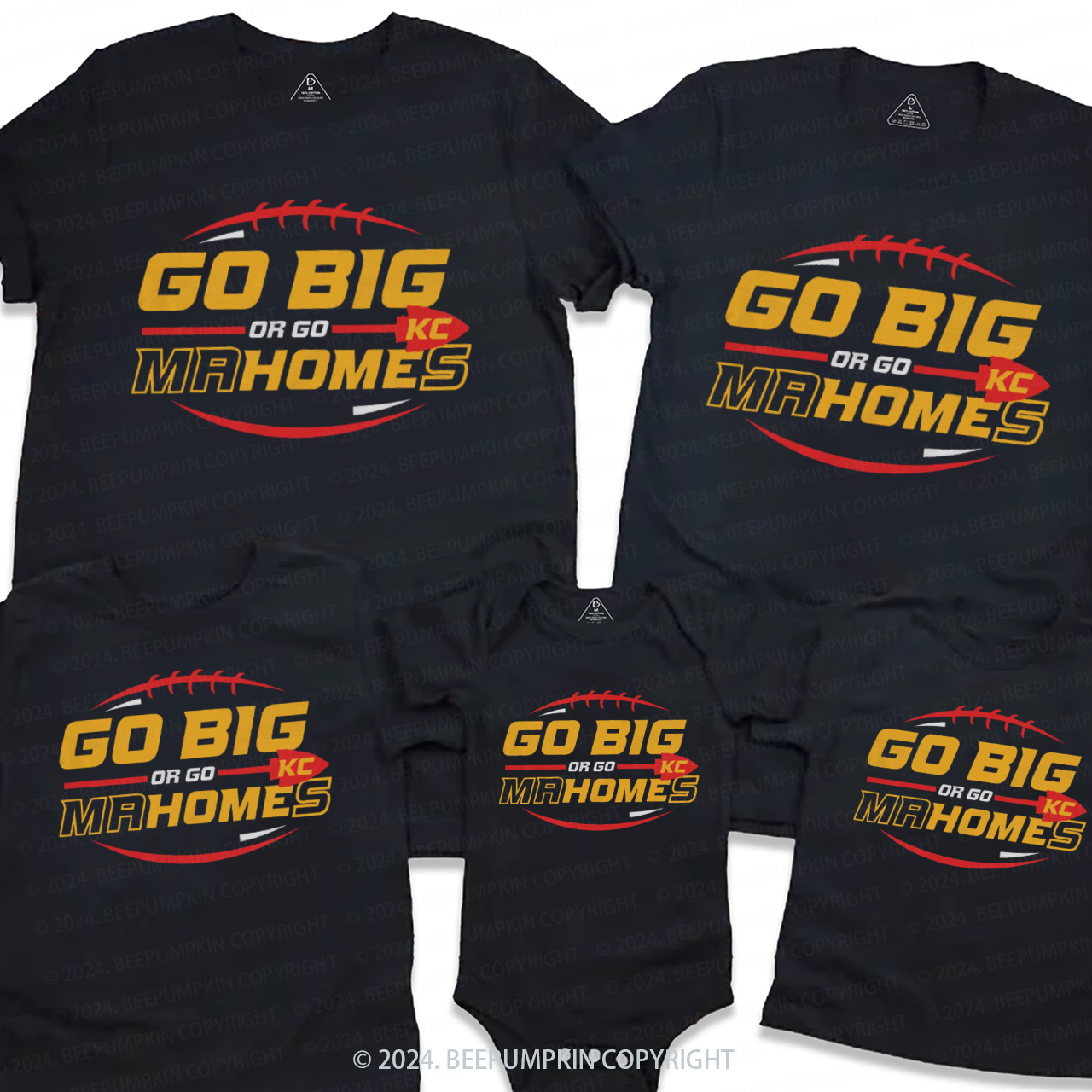 Go Big Or Go KC Football Family Matching Tees Beepumpkin