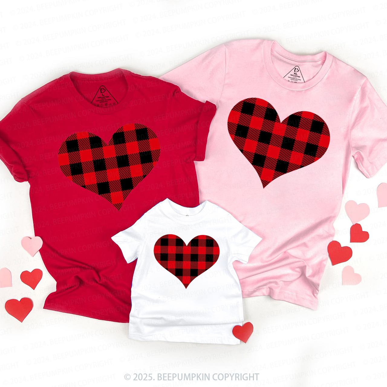 Buffalo Plaid Valentines Family Matching Valentine's Shirts