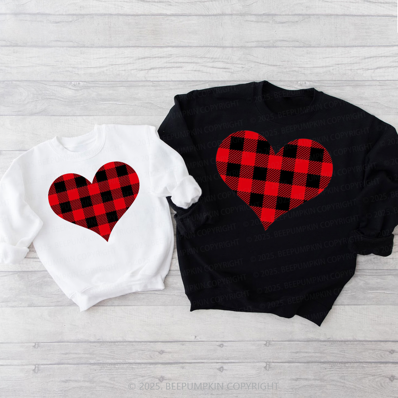 Buffalo Plaid Valentines Sweetheart Matching Sweatshirts