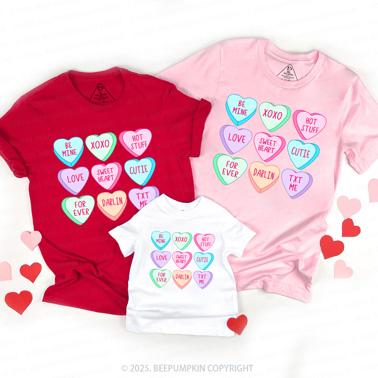 Candy Hearts Valentines Day Gift Family Matching Valentine's Shirts
