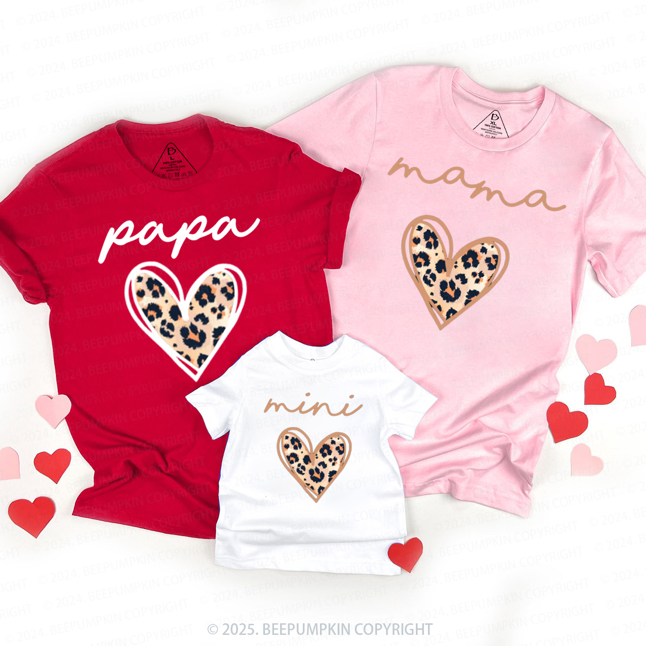 Leopard Heart Family Matching Valentine's Shirts