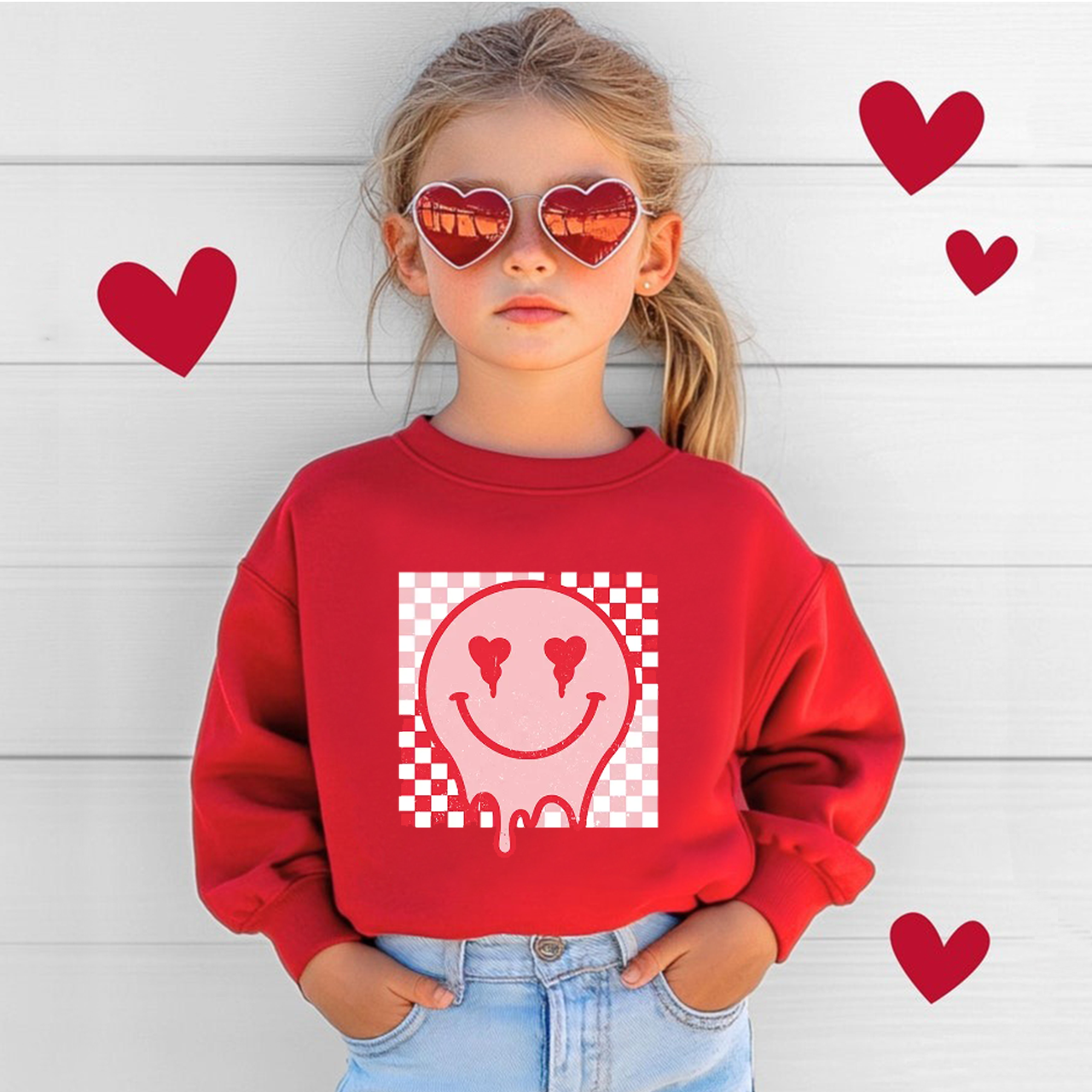 Melt Face Valentine's Day Kids Sweatshirt